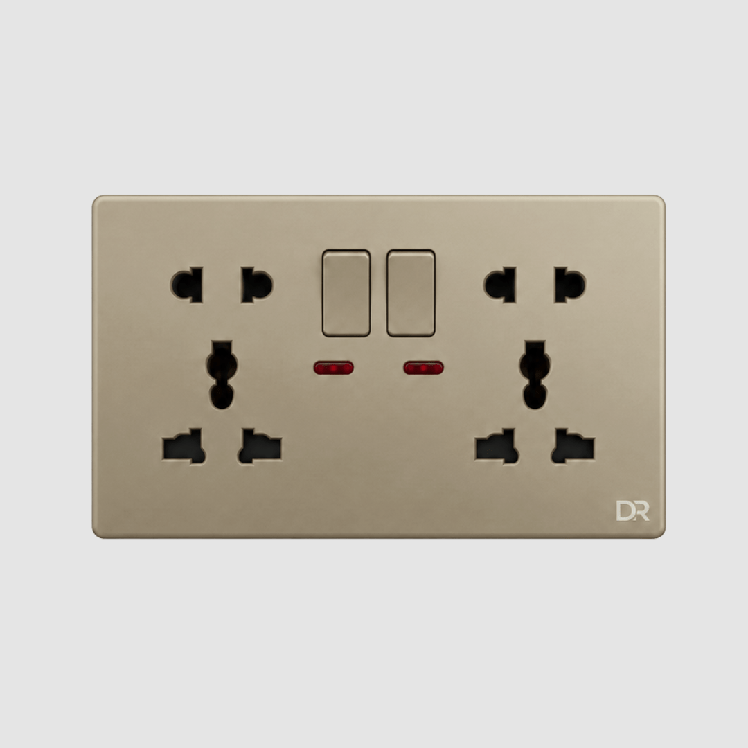 235 Champagne - Double Multi Switch Sockets - Image 1