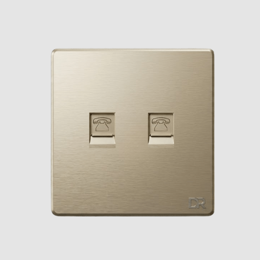 246 Champagne - Double Telephone Socket - Image 1