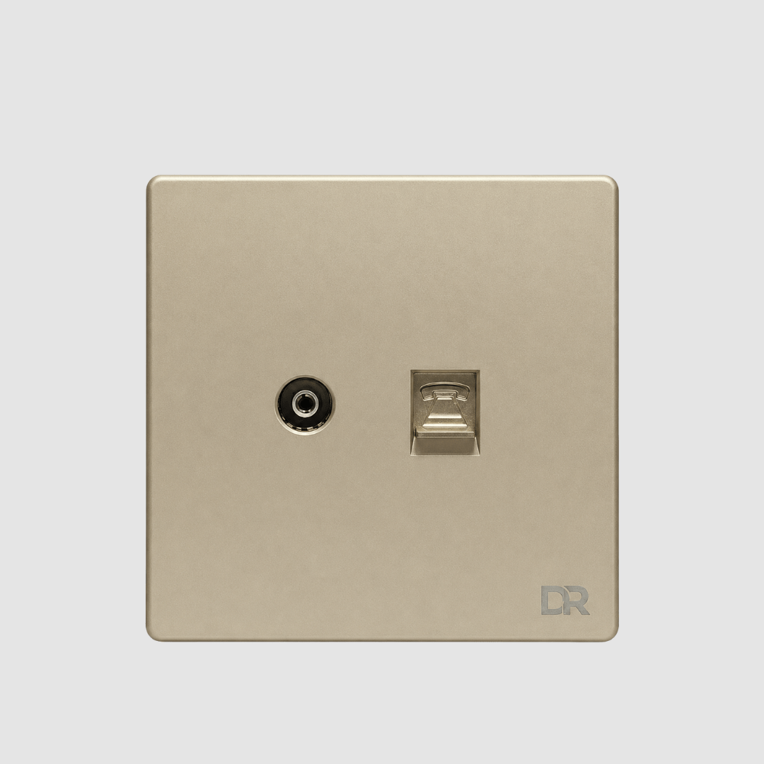 249 Champagne - Single T.V & Data Socket - Image 1