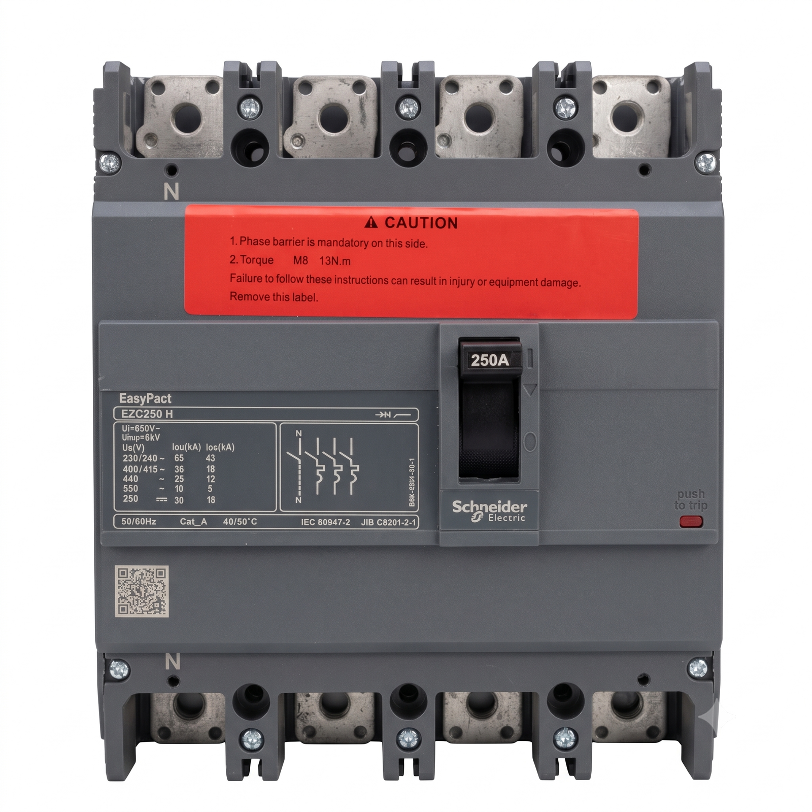 (1) Schneider MCCB 4 Pole 250Amp - Image 1