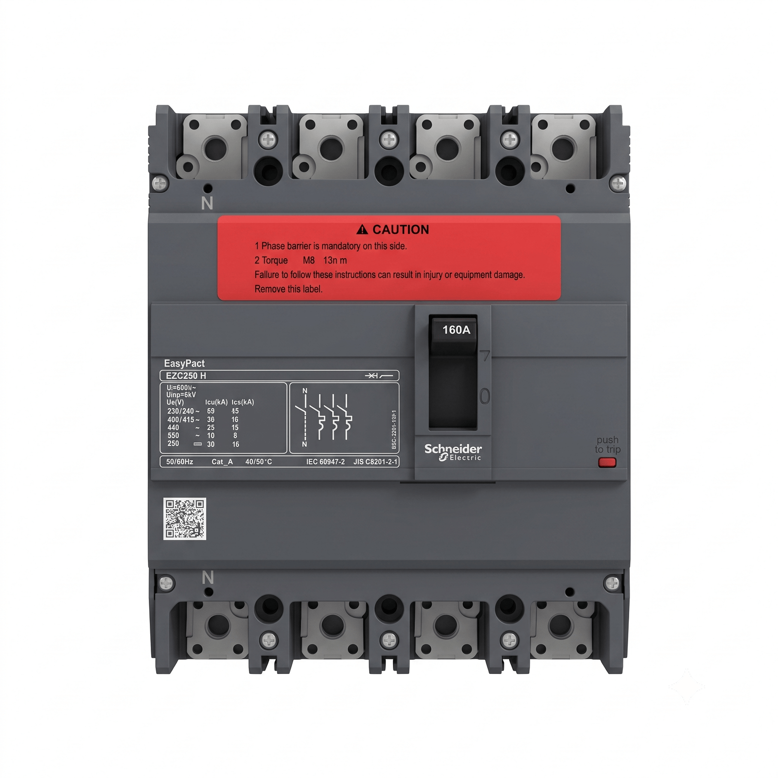 (1) Schneider MCCB 4 Pole 160Amp - Image 1